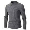 thumbnail image 1 of Vedolay Men's Fall Sweater 2023 Solid Color Knitted Casual Loose Pullovers Grey,M, 1 of 3