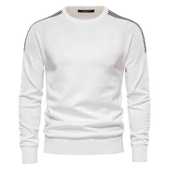 Vedolay Men's Fall Sweater 2023 Solid Color Knitted Casual Loose Pullovers White,M