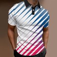 thumbnail image 1 of Vedolay Men's Fashion Summer Short Sleeve Turndown Neck Printed Casual Shirts,Blue XXL, 1 of 4