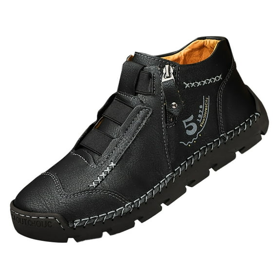 Vedolay Men's Hiking Boots with Arch Support, Water Resistant Outdoor Walking Shoes, Plantar Fasciitis Orthopedic Sneakers,Mens Sneakers(Black,8.5)