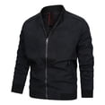 thumbnail image 1 of Vedolay Men's Lightweight Jackets 2023 Men's Plus Size Casual Short Sleeve Cardigan Black,L, 1 of 4