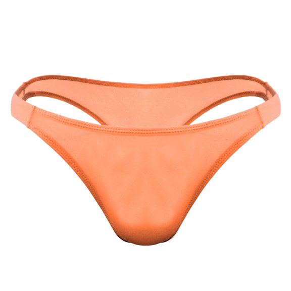 Vedolay Men's Panties Men's Mesh Transparent Panties Breathable See Through Stripes Bikini Underwear Briefs,Gold One Size