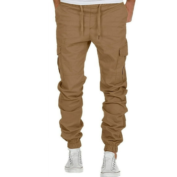 Vedolay Men's Pants Straight Type Fitness Pants Casual Pants 2023 Khaki,XL