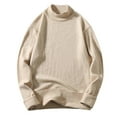 thumbnail image 1 of Vedolay Men's Pullover 2023 Long Sleeve Loose Casual Knitwear Tunic Beige,3XL, 1 of 4