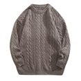 thumbnail image 1 of Vedolay Men's Pullover 2023 Puff Sleeve Knit Sweater Long Sleeve Pullover Tops Grey,L, 1 of 4