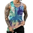 thumbnail image 1 of Vedolay Men's Sleeveless Muscle Shirts Workout Gym Running Beach Tank Top(Blue,M), 1 of 5