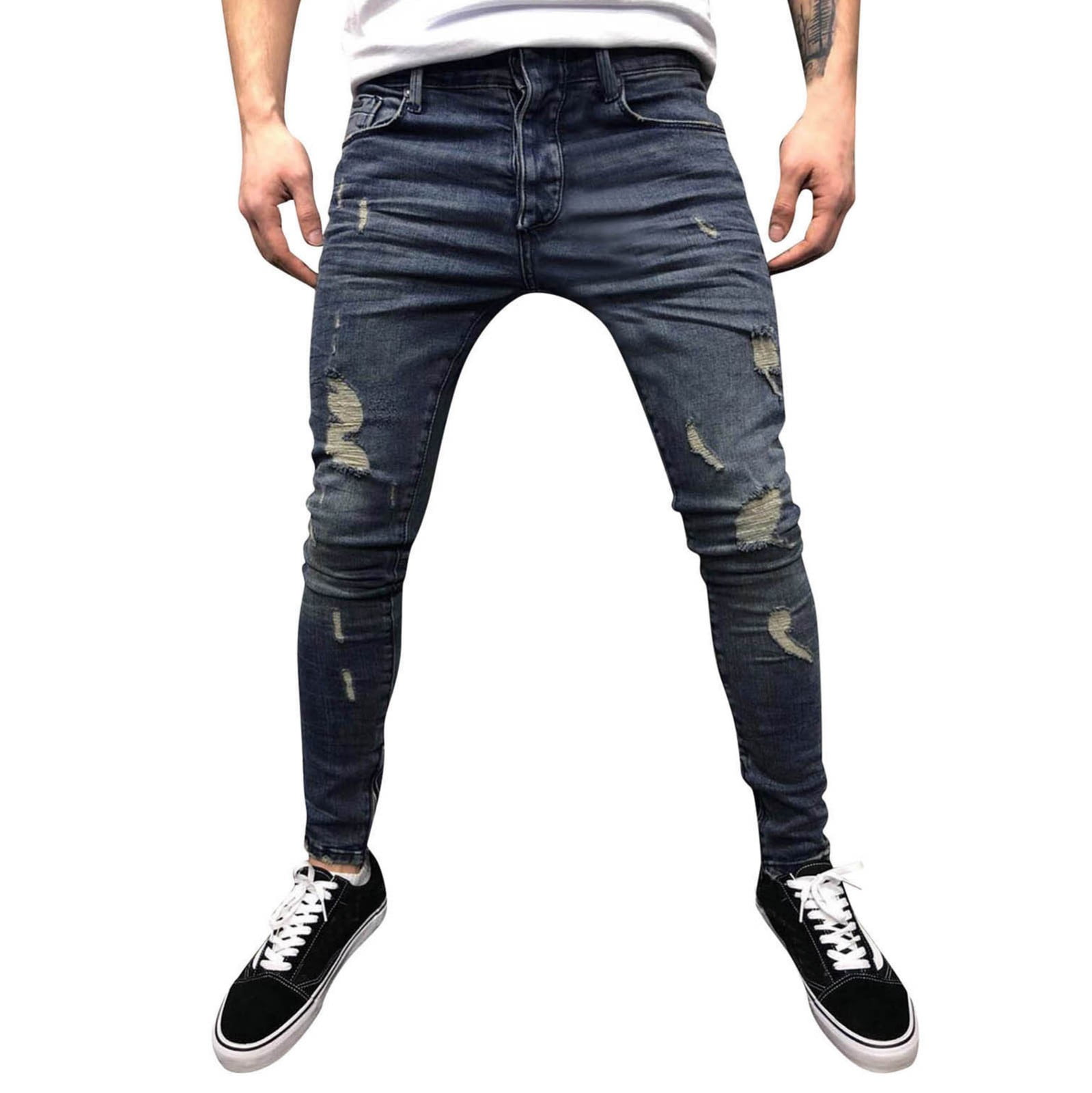 Vedolay Men's Slim Fit Stretch Jeans Ripped Skinny Jeans for Men