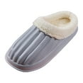 thumbnail image 1 of Vedolay Men's Slippers Fashion Plush Slippers House Non-Slip Indoor Warm Shoes Grey,41, 1 of 5