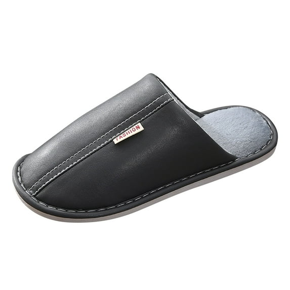 Vedolay Men's Slippers Slip On Houseslippers for Men Winter Warm Shoes Outdoor Grey,42