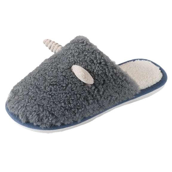 Vedolay Men's Slippers Soft Plush Lightweight House Slippers Cozy Trendy Slip-On Slipper Grey,43