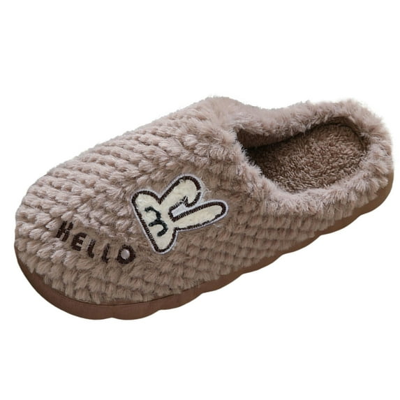 Vedolay Men's Slippers Soft Plush Warm Lightweight Non-Slip House Slippers Coffee,44