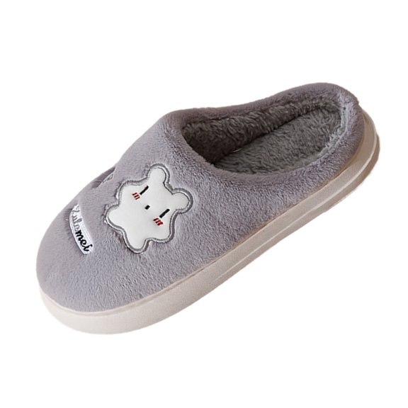 Vedolay Men's Slippers Warm Slipper Winter Anti-Skid Indoor Outdoor Slip-On Shoes Grey,45