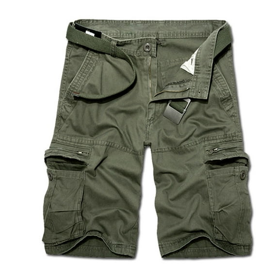 Vedolay Men's Summer Shorts Casual Solid Color Button Cargo Short with Pockets,Green 31