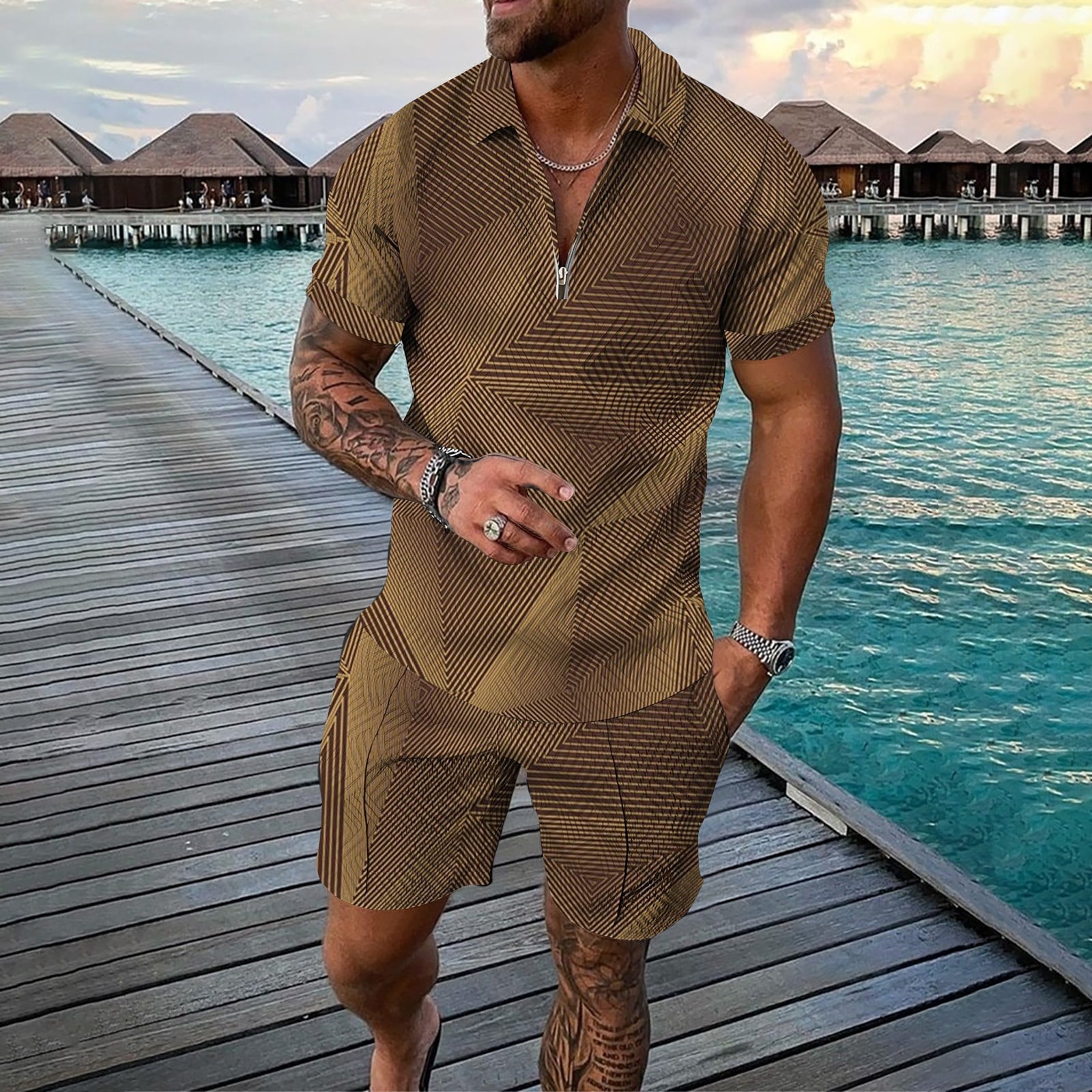 brown summer outfits men