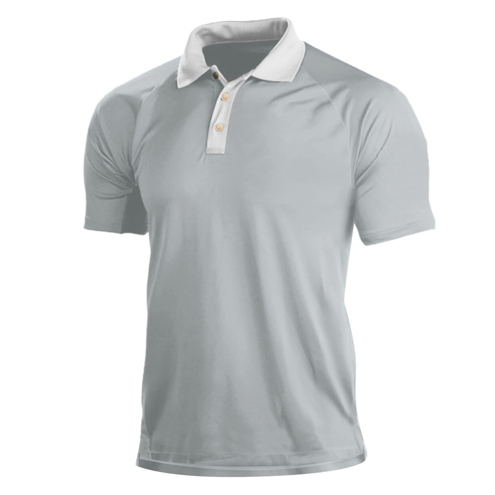 Vedolay Men's T Shirts for Mens Muscle T Shirts Waffle Stretch Short Sleeve Polo Shirt Casual Slim Fit Workout Tee,Gray M