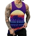 thumbnail image 1 of Vedolay Mens Print Tank Top Summer Casual Gym Workout Tank Tops(Purple,3XL), 1 of 5