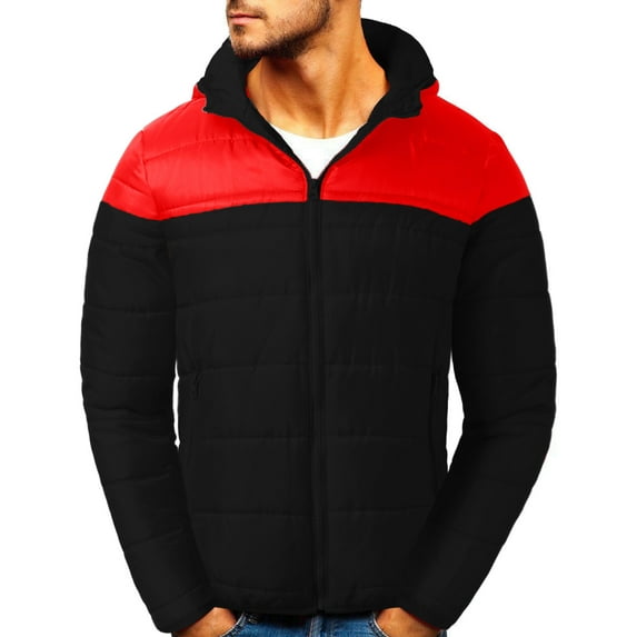 Vedolay Men's Winter Coats Outwear Mens Overcoats Casual Thicken Coats Red,XL