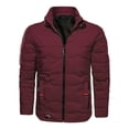 thumbnail image 1 of Vedolay Men's Winter Coats Slim Coat Trench Jacket Long Parka Overcoat Outwear Red,L, 1 of 4
