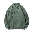 thumbnail image 1 of Vedolay Men's and Big Men's Long Sleeve Cropped Cardigan Blazer Jackets Button up Tops Clothes Army Green,L, 1 of 5