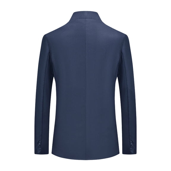 Vedolay Mens 2023 Suit Jackets Men's Blazer Suit Open Front Long Sleeve Fitted Ruffle Casual Office Jacket,Blue XXL