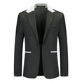 thumbnail image 1 of Vedolay Mens Blazers Lightweight Business Work Office Blazer Back Slit Jacket 2023 Black,L, 1 of 3