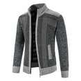 thumbnail image 1 of Vedolay Mens Cardigan 2023 Long Sleeve Solid Color Jacket Coat Dark Gray,M, 1 of 5
