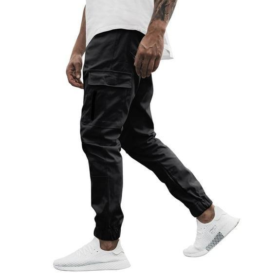 Vedolay Mens Cargo Pants Multi-Pocket Fashion Sport Jogger Cargo Pants with Pockets Black,2XL