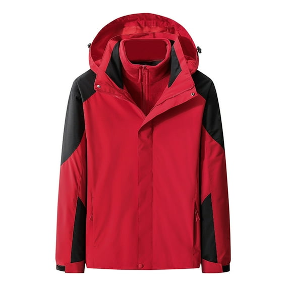 Vedolay Mens Fall Cardigans Fall Coat Cardigan Outerwear 2023 Jacket Red,3XL