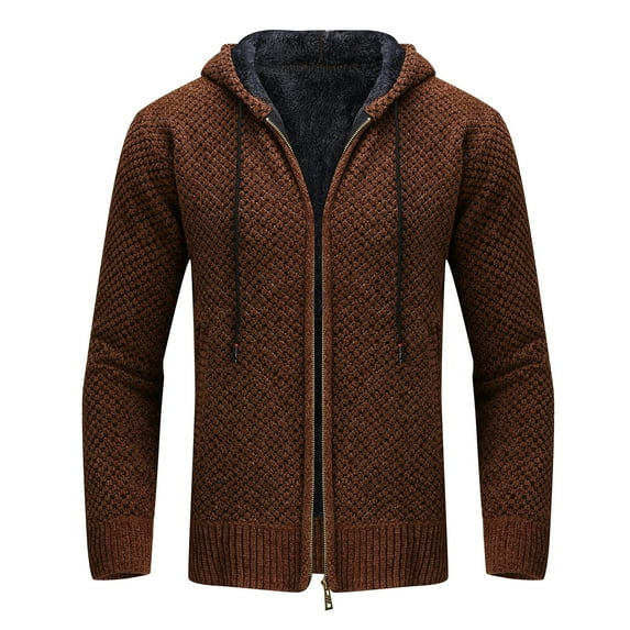 Vedolay Mens Fall Cardigans Open Front Work Winter Jacket Coat Brown,L