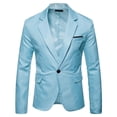 thumbnail image 1 of Vedolay Mens Fall Tops Blazer for Men Double Open Front Casual Office Jacket Suit,Sky Blue S, 1 of 3