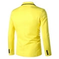 thumbnail image 1 of Vedolay Mens Fall Tops Mens Casual Office Long Sleeve Open Front with Button Suit Jacket,Yellow M, 1 of 3