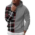 thumbnail image 1 of Vedolay Mens Fashion Casual Loose Hooded Long-Sleeved Sweater Solid Color Top Gray,XL, 1 of 4