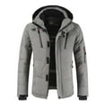thumbnail image 1 of Vedolay Mens Hooded Parka Coat Long Mens Parka Hood Jacket Grey,XL, 1 of 3