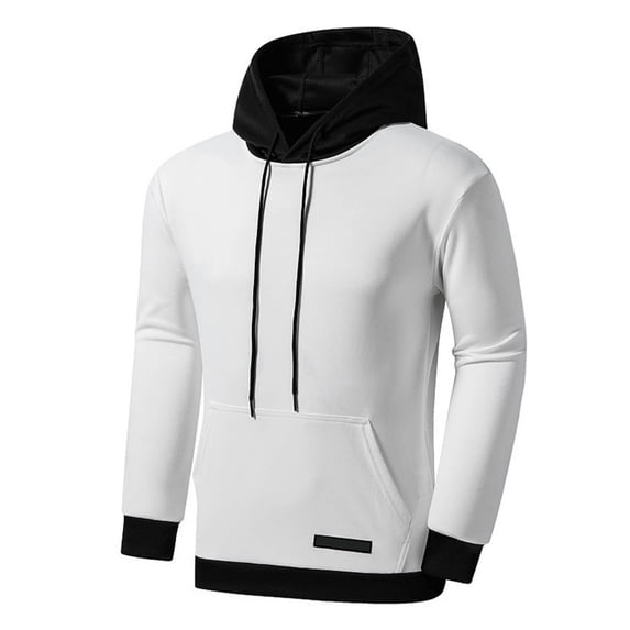 Vedolay Mens Hoodies 2023 Solid Color Long Sleeve Hoodies Sweater White,3XL