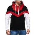 thumbnail image 1 of Vedolay Mens Hoodies Pullover 2023 Loose Hooded Pullover Tunic Red,S, 1 of 5