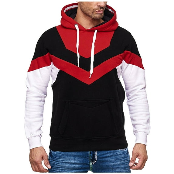 Vedolay Mens Hoodies Pullover 2023 Loose Hooded Pullover Tunic Red,S