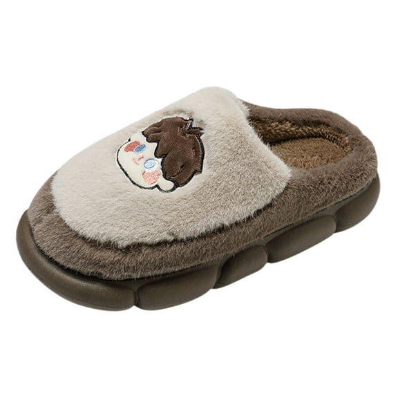 Vedolay Mens House Slippers Warm House Shoes Slip On Plush for Indoor Outdoor Khaki,43