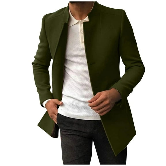 Vedolay Mens Jackets 2023 Blazer Cardigan Suit Male Fall Clothes Clothes Army Green,XL