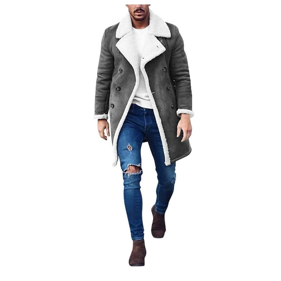 Vedolay Mens Jackets 2023 Fall Button Down Ribbed Cropped Cardigan Blazer Jacket Clothes Grey,M