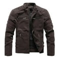 thumbnail image 1 of Vedolay Mens Jackets Long Sleeve Bomber Jacket Coat with Pocket Coffee,L, 1 of 4