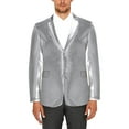 thumbnail image 1 of Vedolay Mens Jackets Mens Solid Color Open Front Office Long Sleeve Blazers Jacket with Pockets,Silver S, 1 of 3