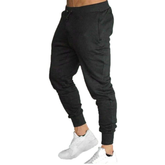 Vedolay Mens Linen Pants Casual Button Open Slim Fit Straight Solid Color Trousers Black,L