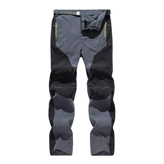 Vedolay Mens Linen Pants Classic Fit Fashion Work Multi-Pocket Hiking Outdoor Pants Grey,L