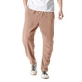 thumbnail image 1 of Vedolay Mens Lounge Pants Linen Pants Men Summer Zipper Pants Linen Pants Coffee,L, 1 of 5