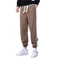 thumbnail image 1 of Vedolay Mens Lounge Pants Pocket Loose Pants Solid Trousers Long Pant Coffee,2XL, 1 of 5