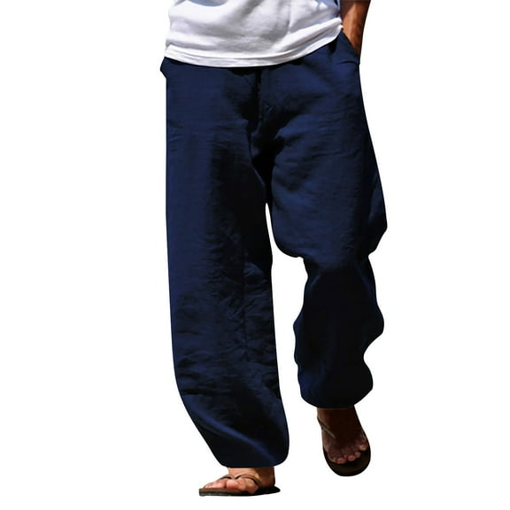 Vedolay Mens Lounge Pants Streetwear Fashion Men Straight Trousers Casual Pants Navy,3XL