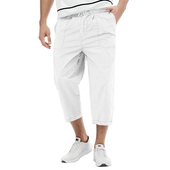 Vedolay Mens Lounge Pants Work Wear Fashion Zipper Pockets 2023 White,XL