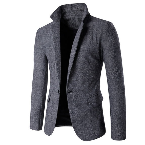 Vedolay Mens Office Blazers 2023 Long Sleeve Open Front Cardigan Coat Grey,XL