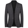 thumbnail image 1 of Vedolay Mens Office Blazers Casual Long Sleeves Office Workwear Solid Blazer Jacket Black,M, 1 of 4