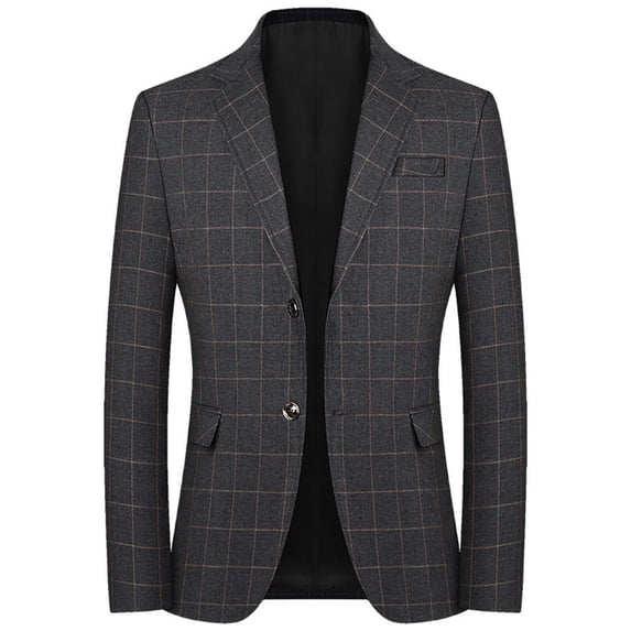 Vedolay Mens Office Blazers Casual Long Sleeves Office Workwear Solid Blazer Jacket Black,M